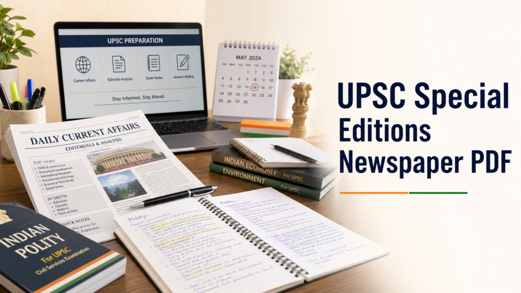 UPSC Special Editions Newspaper PDF for daily current affairs and The Hindu newspaper analysis
